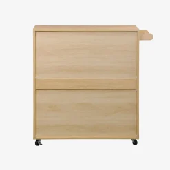Keukentrolley met houtdecor 1 handgreep 1 lade 2 schuifdeuren
