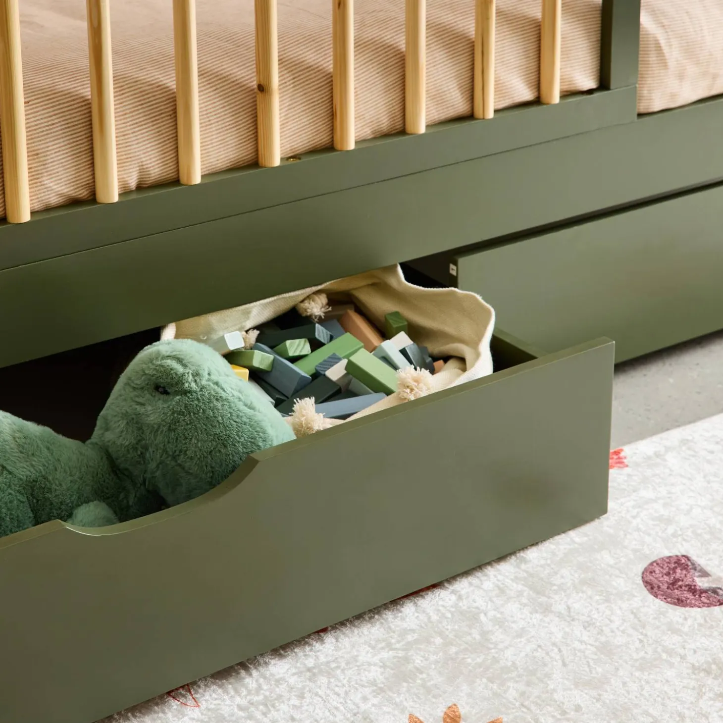 Kinderbedlades van dennenhout (set van 2)