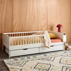 Kinderbed 90x190cm met lattenbodem en 2 lades dennenhout