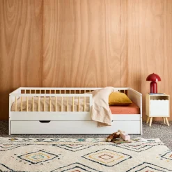 Kinderbed 90x190cm met lattenbodem en logeerlade dennenhout