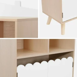 Kinderboekenkast met 2 deuren en 4 planken