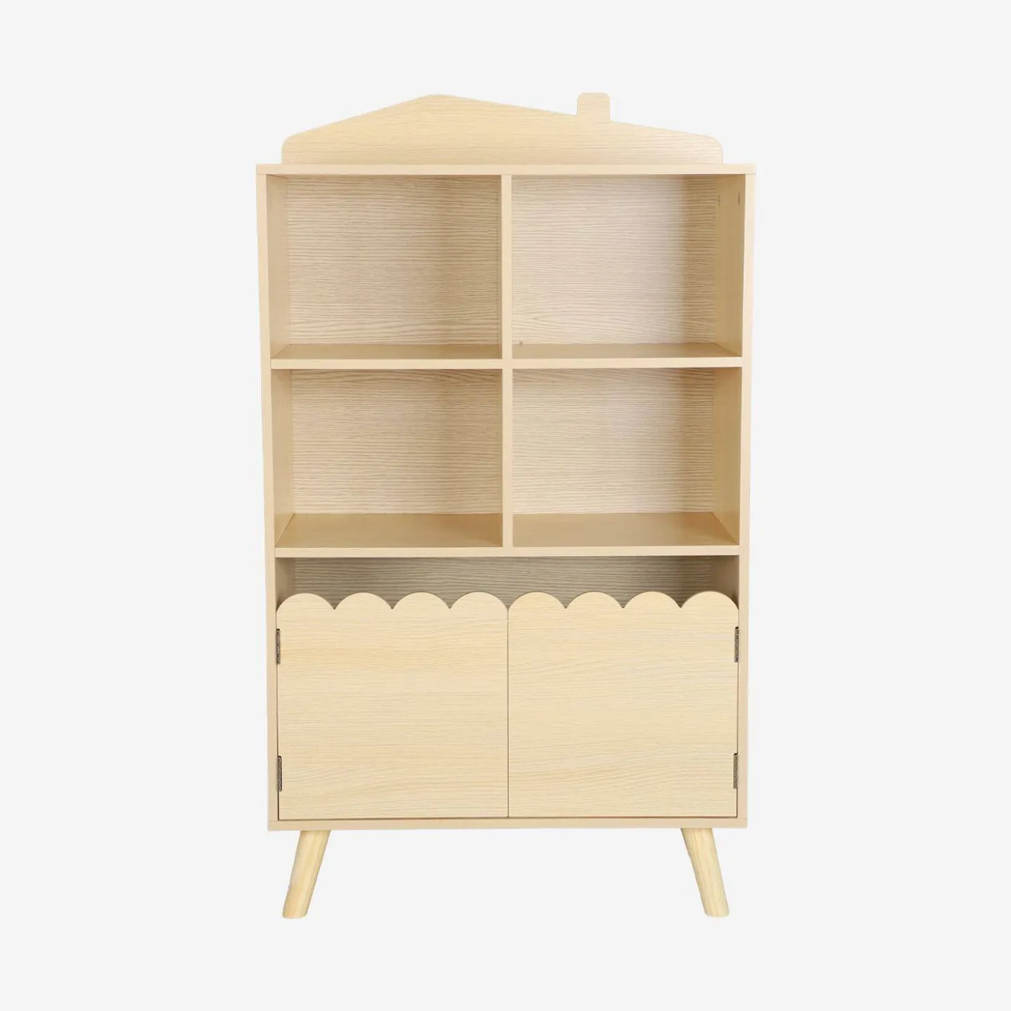 Kinderboekenkast met 2 deuren en 4 planken