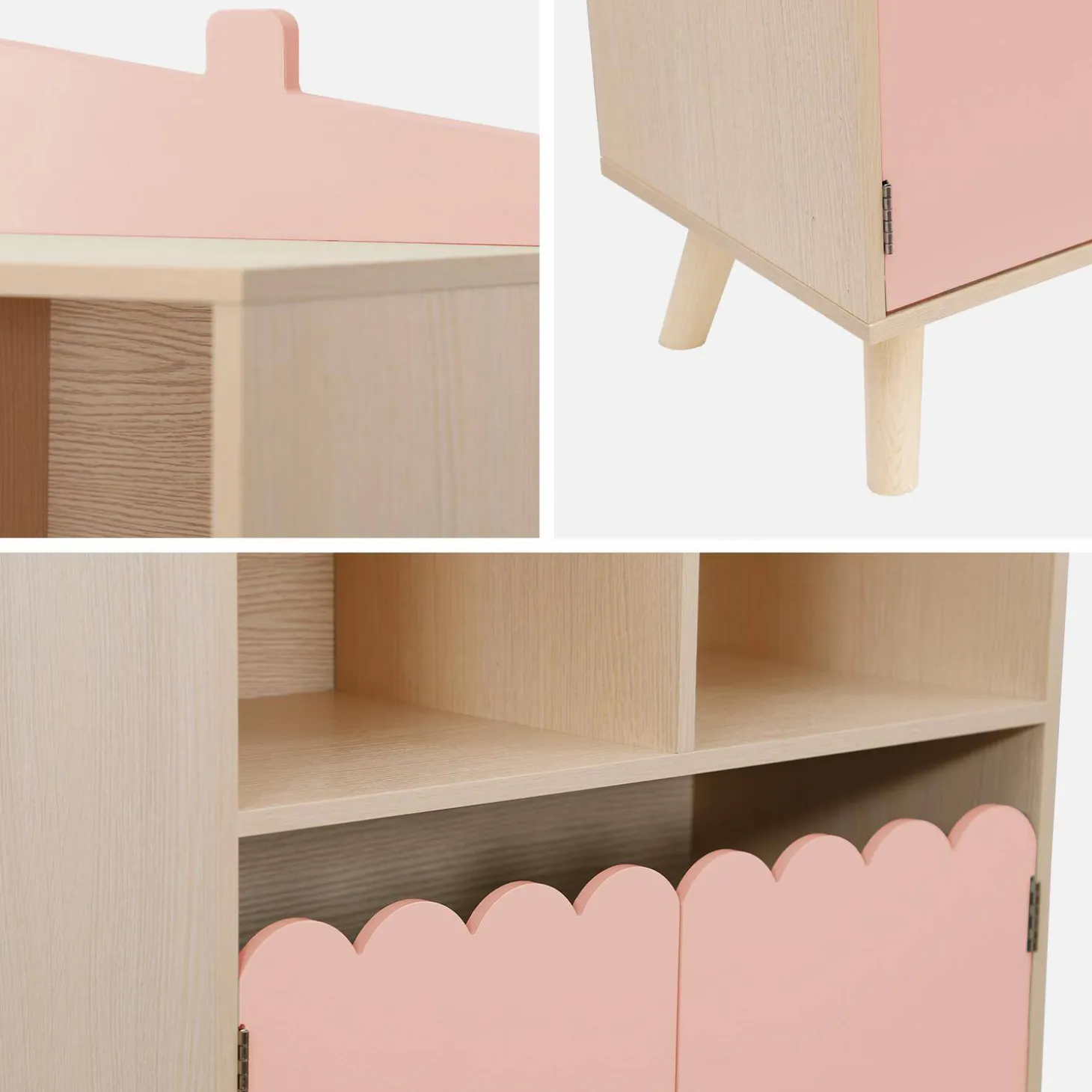 Kinderboekenkast met 2 deuren en 4 planken