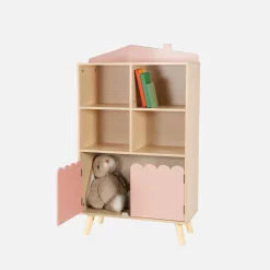 Kinderboekenkast met 2 deuren en 4 planken