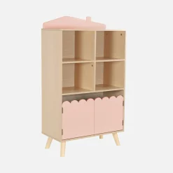 Kinderboekenkast met 2 deuren en 4 planken