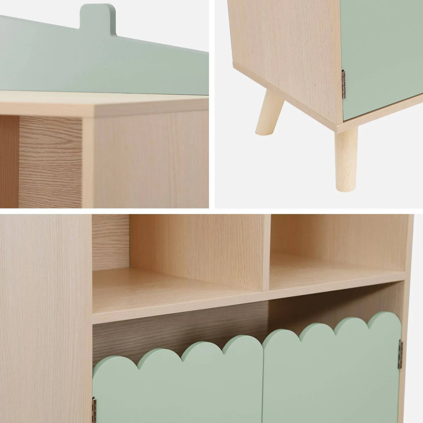 Kinderboekenkast met 2 deuren en 4 planken