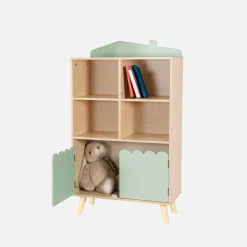 Kinderboekenkast met 2 deuren en 4 planken