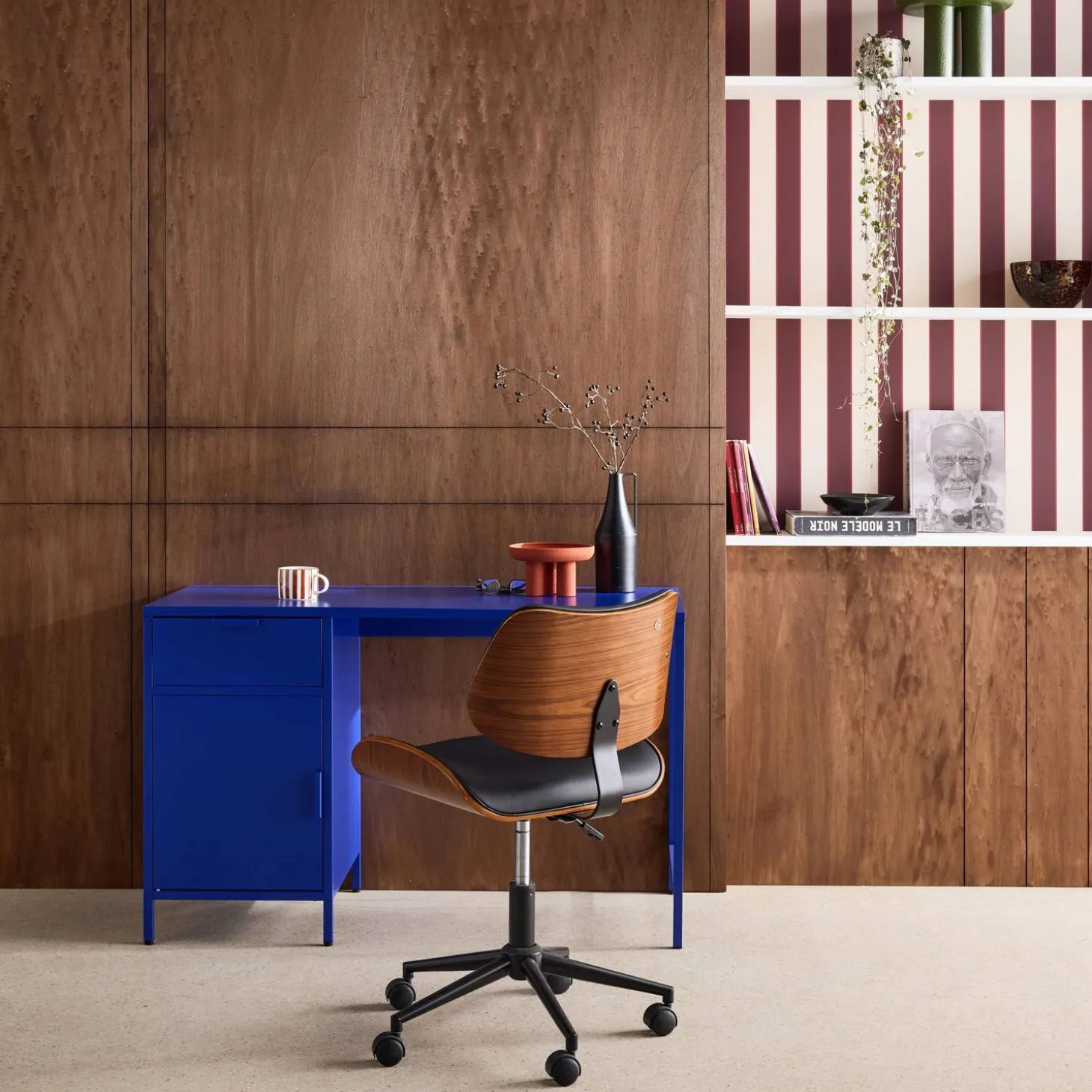Kinderbureau metaal 1 deur en 1 lade