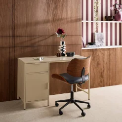 Kinderbureau metaal 1 deur en 1 lade
