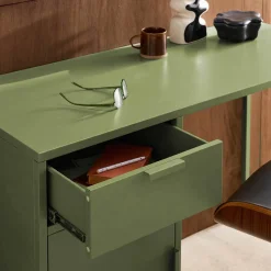 Kinderbureau metaal 1 deur en 1 lade