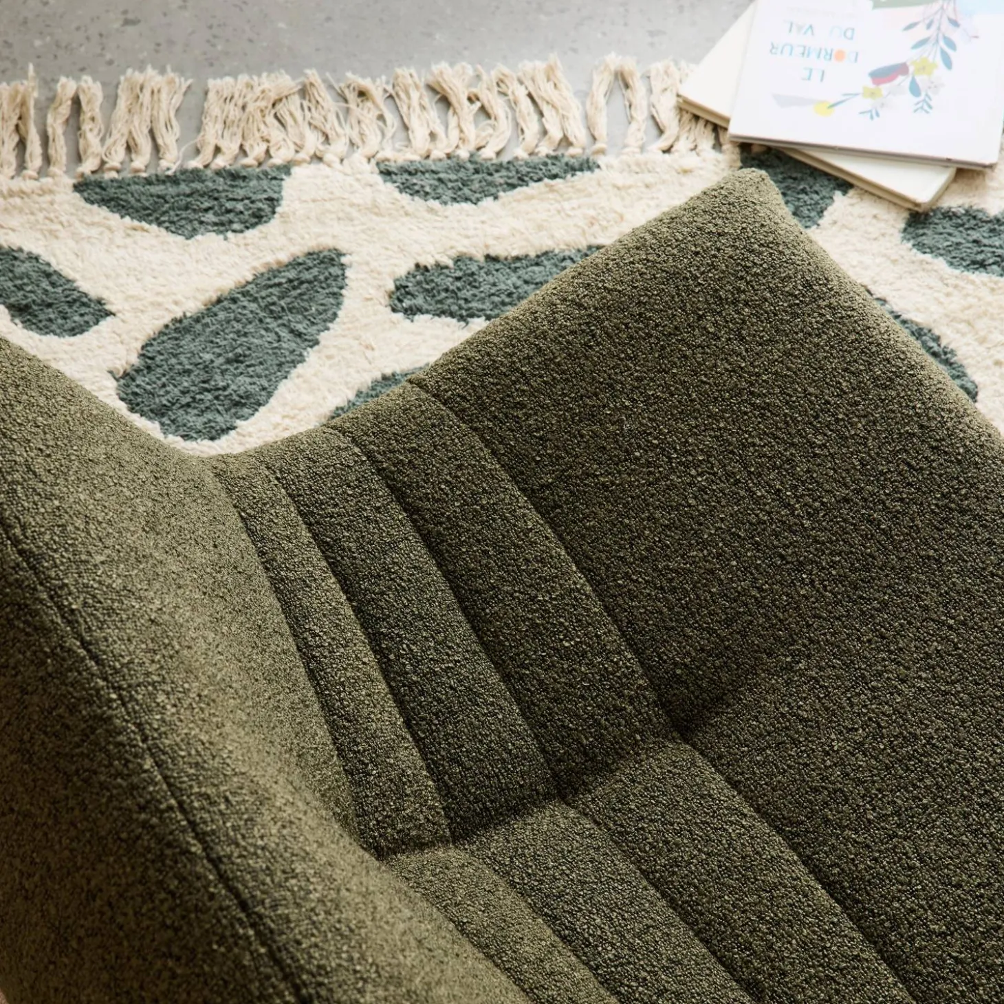 Kinderfauteuil met gestructureerde bouclé 1-zits