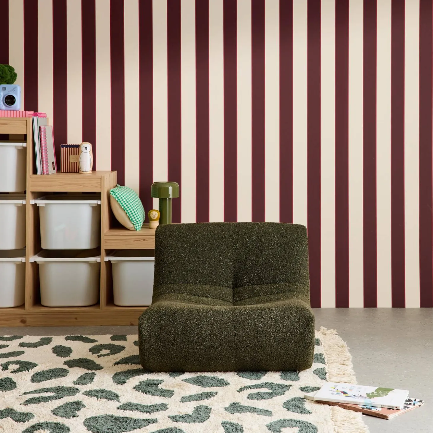 Kinderfauteuil met gestructureerde bouclé 1-zits