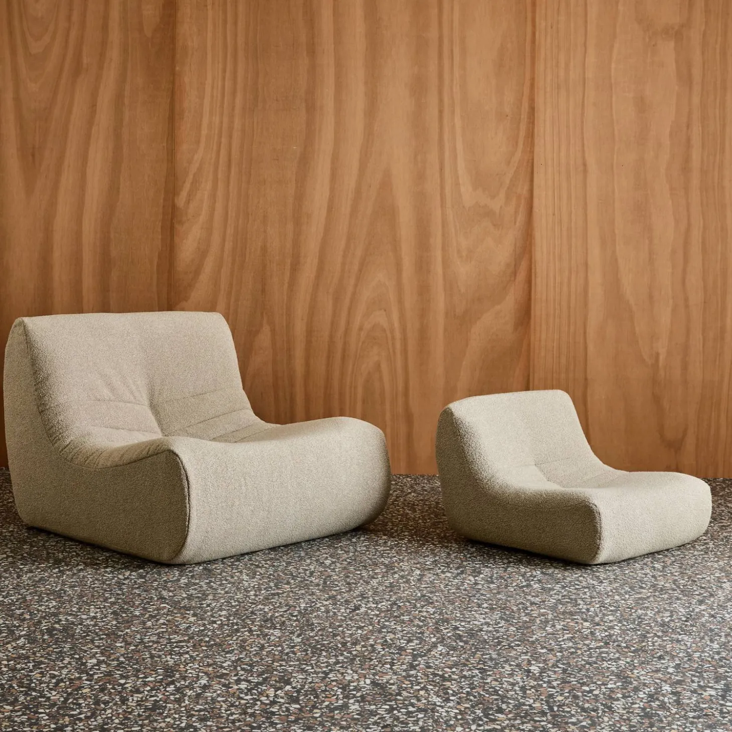 Kinderfauteuil met gestructureerde bouclé 1-zits