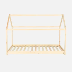 Kinderhutbed 90 x 190 cm in natuurlijk grenen, inclusief lattenbodem