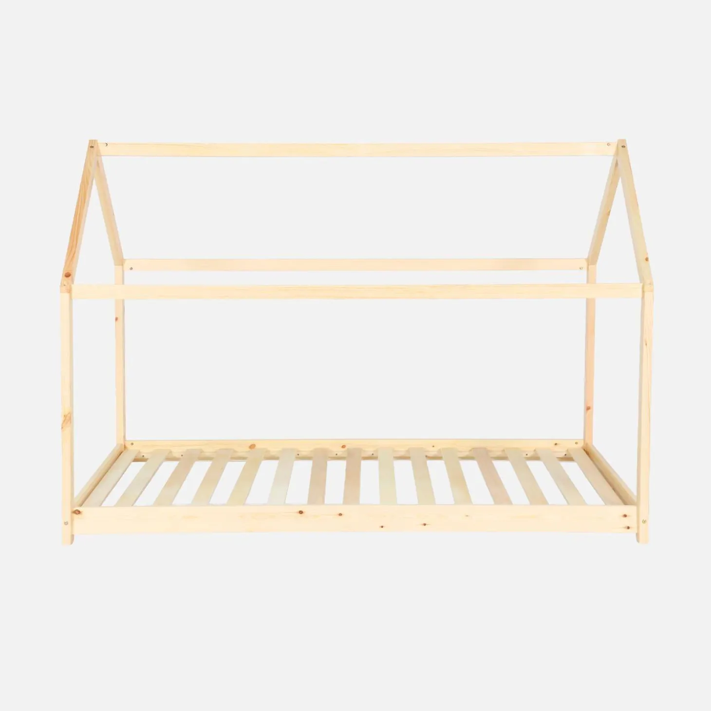 Kinderhutbed 90 x 190 cm in natuurlijk grenen, inclusief lattenbodem