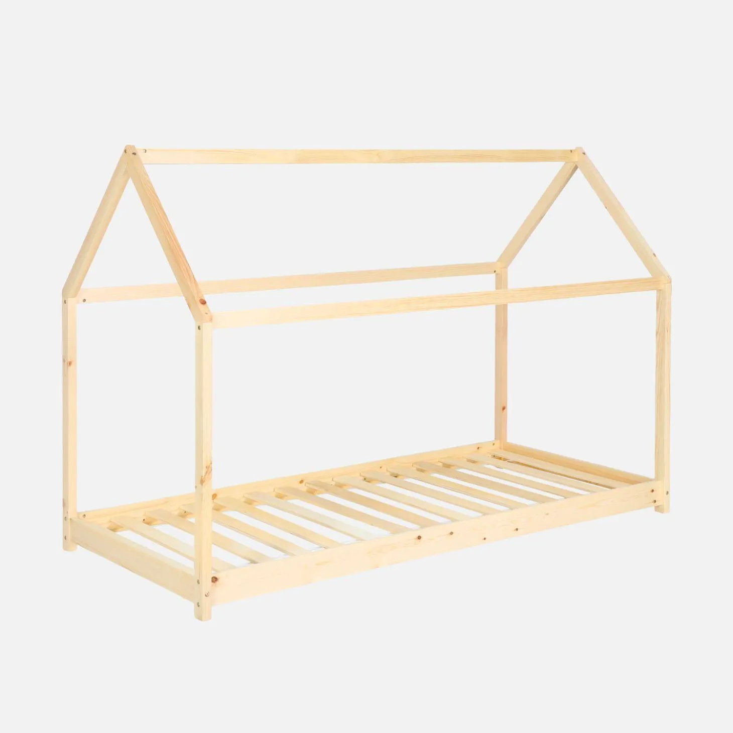 Kinderhutbed 90 x 190 cm in natuurlijk grenen, inclusief lattenbodem