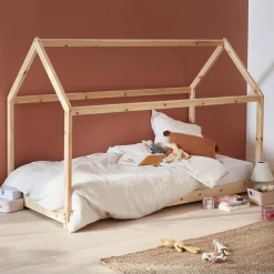Kinderhutbed 90 x 190 cm in natuurlijk grenen, inclusief lattenbodem