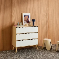 Kinderladekast houtdecor 3 lades