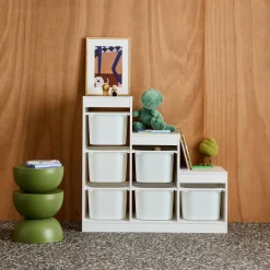 Kinderopbergmeubel met 6 opbergbakken trapvorm