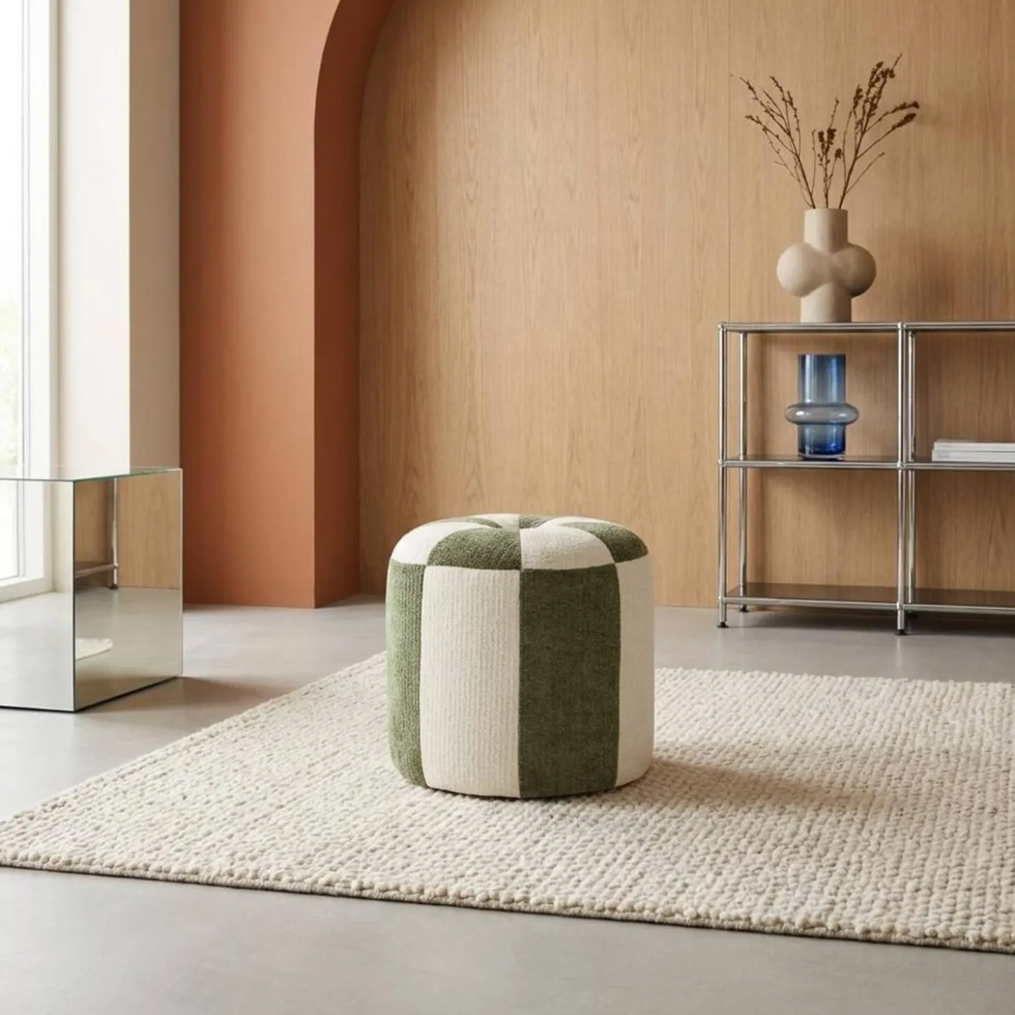Kinderpoef chenille stof