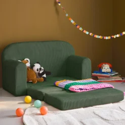 Kinder slaapbank uitklapbaar corduroy