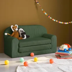 Kinder slaapbank uitklapbaar corduroy