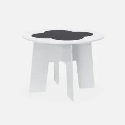 Kindertafel en 4 stoelen met leisteen effect