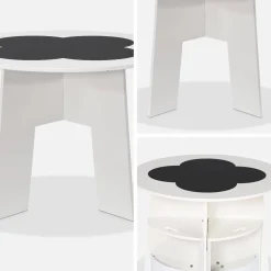 Kindertafel en 4 stoelen met leisteen effect