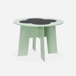 Kindertafel en 4 stoelen met leisteen effect
