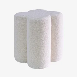 Klavervormige kruk/poef bouclé