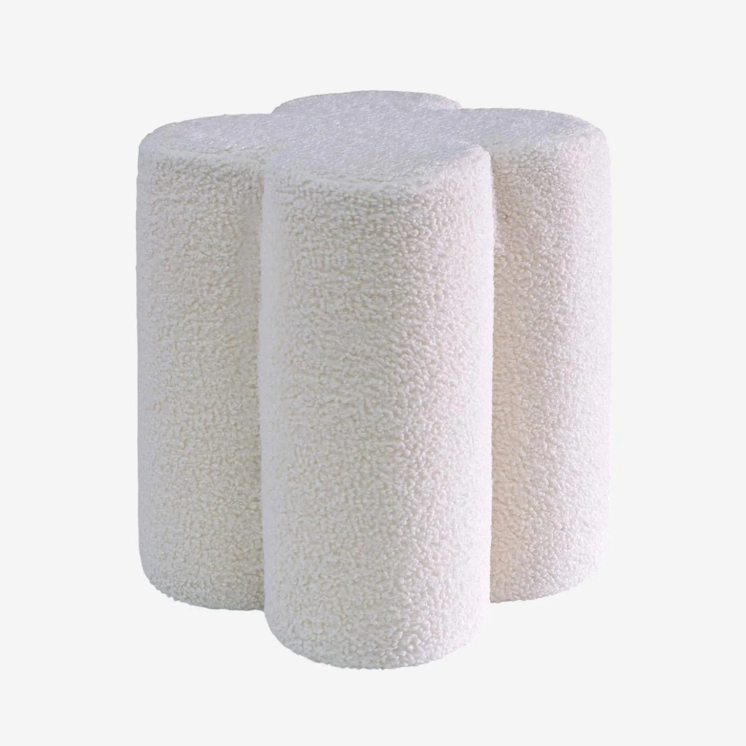 Klavervormige kruk/poef bouclé