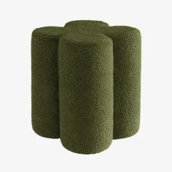 Klavervormige kruk/poef bouclé