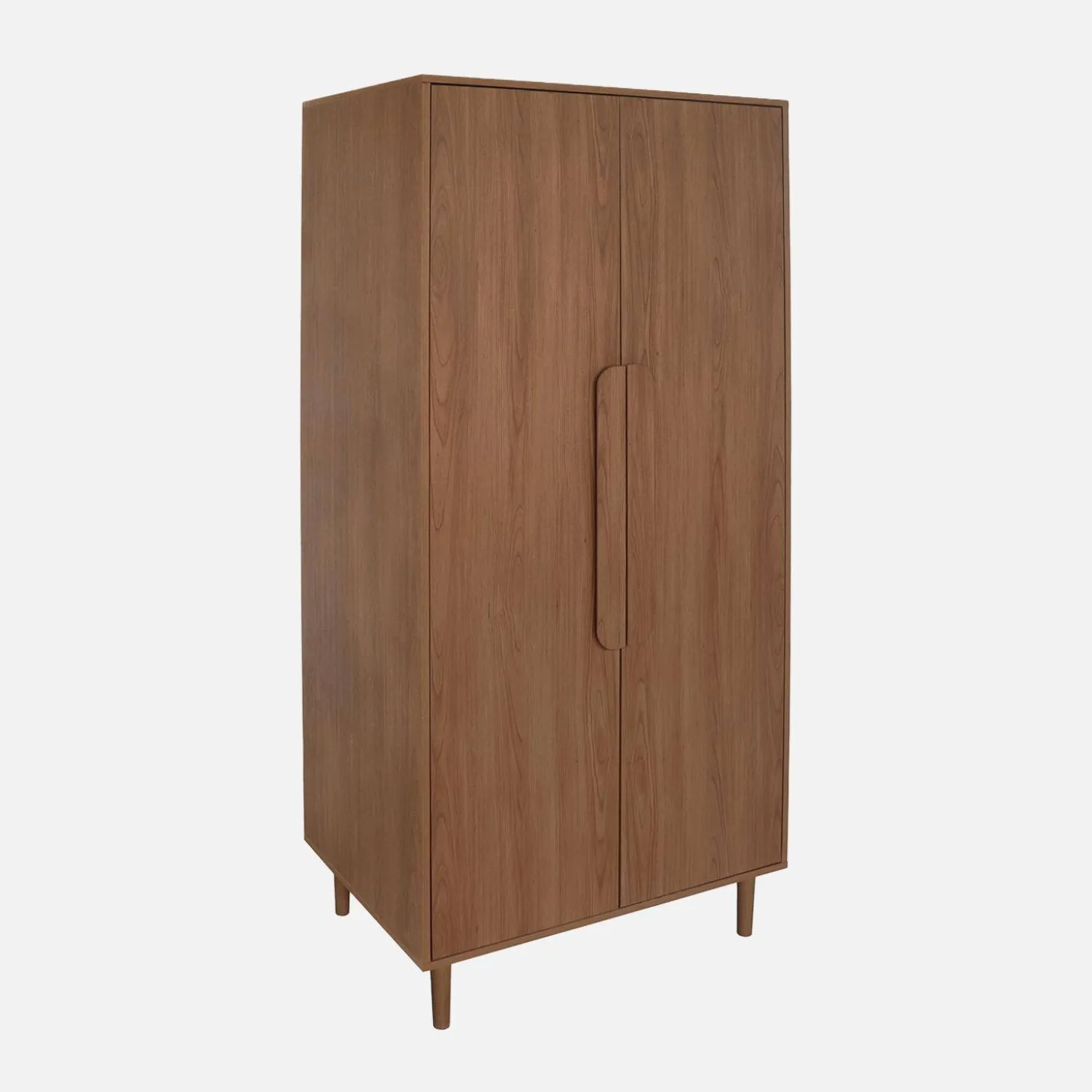 Kledingkast houtdecor 2 deuren, plank en hangruimte 80cm