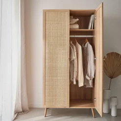 Kledingkast met 2 deuren hangruimte en plank 90cm