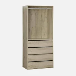 Kledingkast module hangruimte en 4 lades 80cm