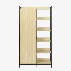 Kledingkast module met 1 deur hangruimte en planken 100cm