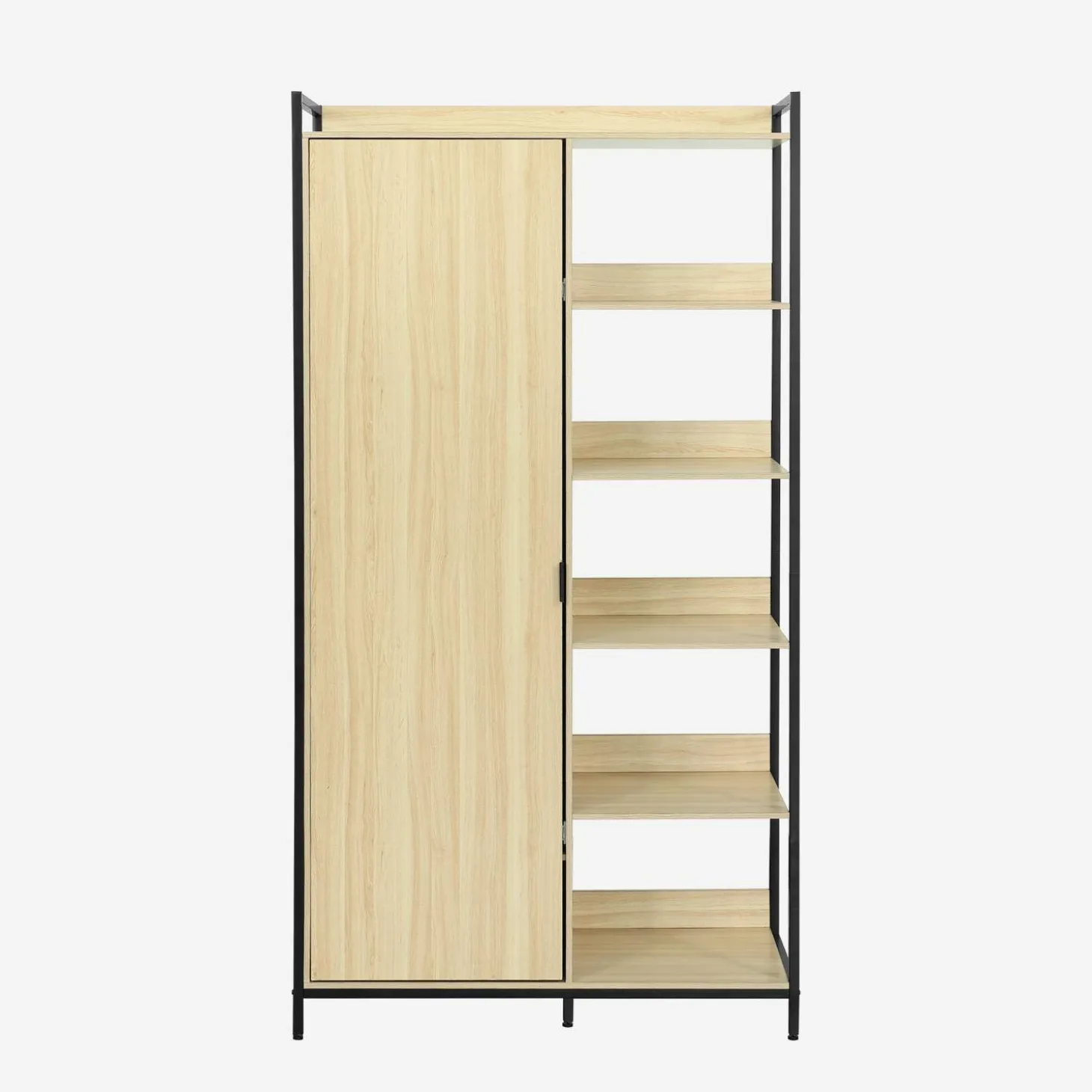 Kledingkast module met 1 deur hangruimte en planken 100cm