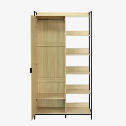 Kledingkast module met 1 deur hangruimte en planken 100cm
