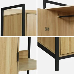Kledingkast module met 1 deur hangruimte en planken 100cm