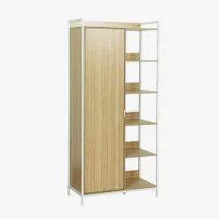 Kledingkast module met 1 deur hangruimte en planken 100cm