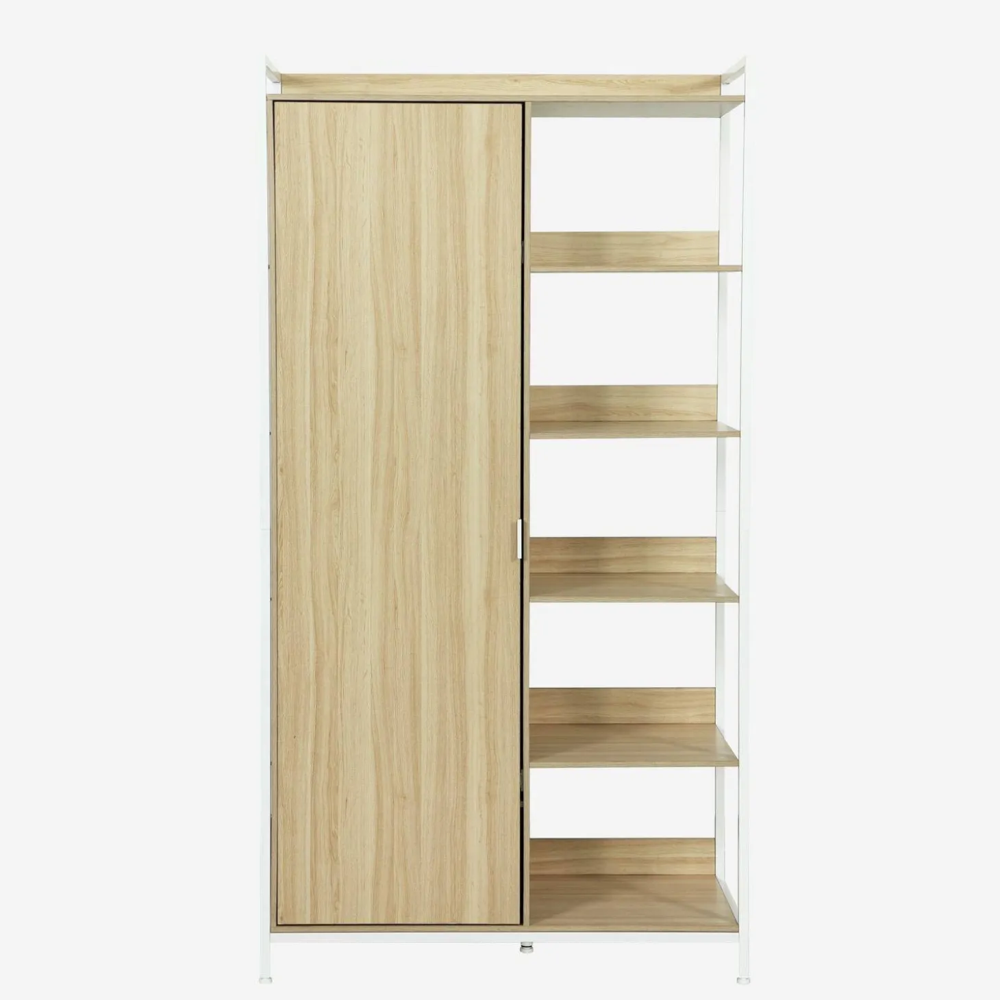 Kledingkast module met 1 deur hangruimte en planken 100cm