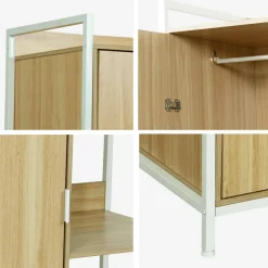 Kledingkast module met 1 deur hangruimte en planken 100cm