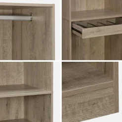 Kledingkast 2 modules modulair hangruimtes en vakken