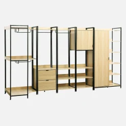 Kledingkast 5 modules modulair 2 lades 2 deuren hangruimtes en vakken