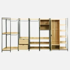 Kledingkast 5 modules modulair 2 lades 2 deuren hangruimtes en vakken
