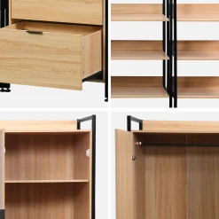 Kledingkast 4 modules modulair 2 lades 2 deuren hangruimtes en vakken