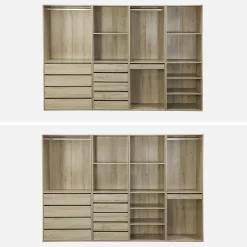 Kledingkast 4 modules modulair 9 lades hangruimtes en vakken