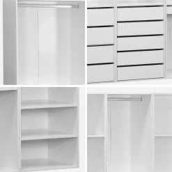 Kledingkast 4 modules modulair 9 lades hangruimtes en vakken