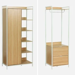 Kledingkast 4 modules modulair 2 lades 2 deuren hangruimtes en vakken