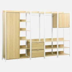 Kledingkast 4 modules modulair 2 lades 2 deuren hangruimtes en vakken